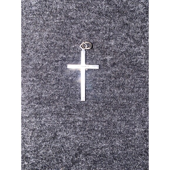 Antique VINTAGE Two Tone Sterling Silver 925 Cross Pendant JEWELRY! - Picture 3 of 3